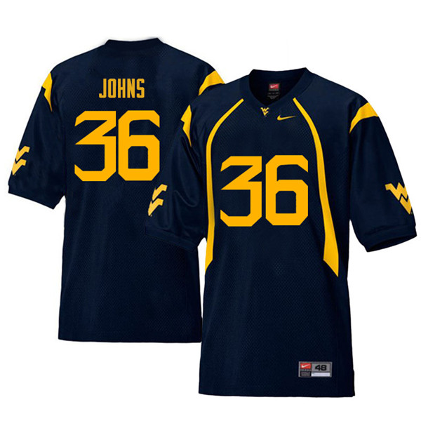 Men #36 Ricky Johns West Virginia Mountaineers Retro College Football Jerseys Sale-Navy - Click Image to Close